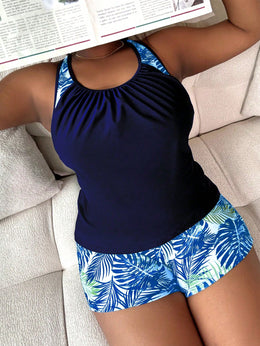 KissICON Swim Lushoire Curve Random Print Tankini – Beach Vacation