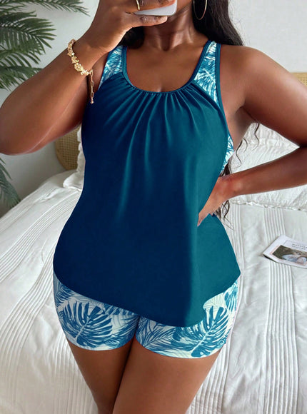 KissICON Swim Lushoire Curve Random Print Tankini – Beach Vacation