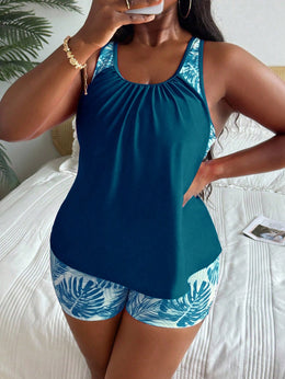 KissICON Swim Lushoire Curve Random Print Tankini – Beach Vacation
