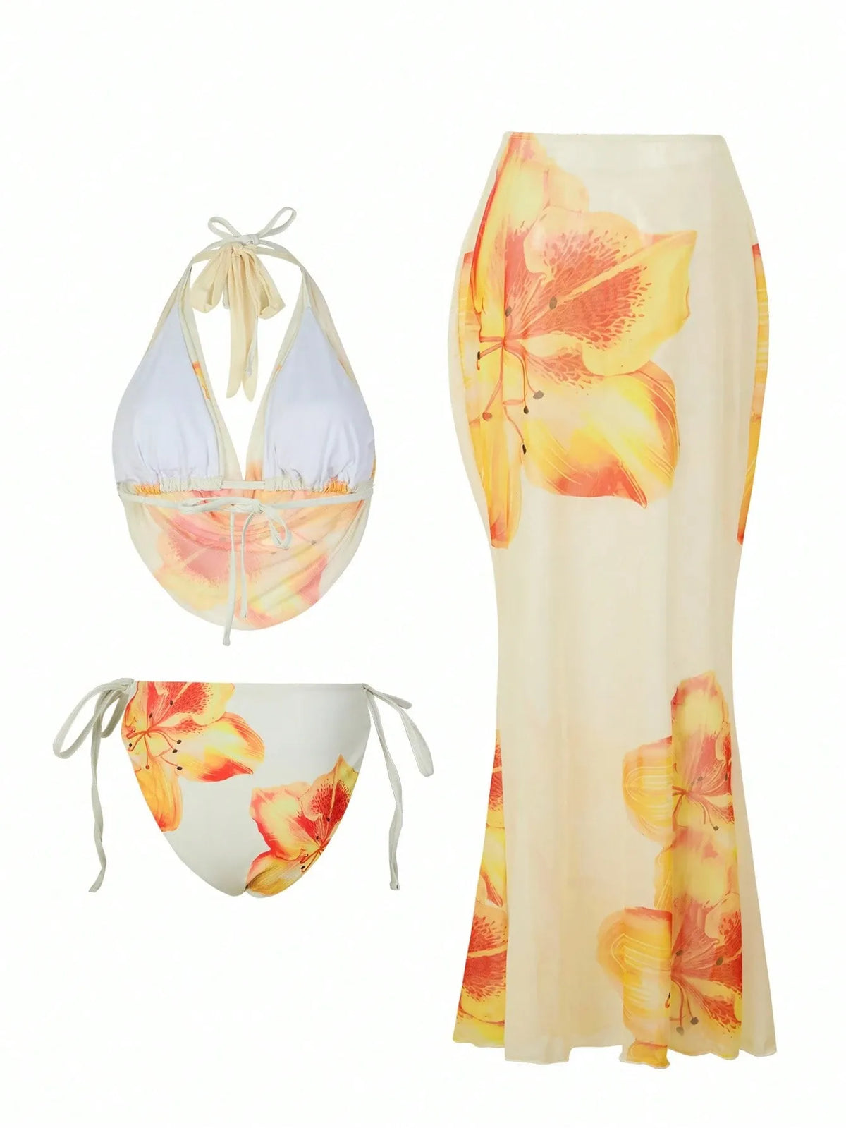 KissICON Swim Oasis Curve Floral Print Halter Neck