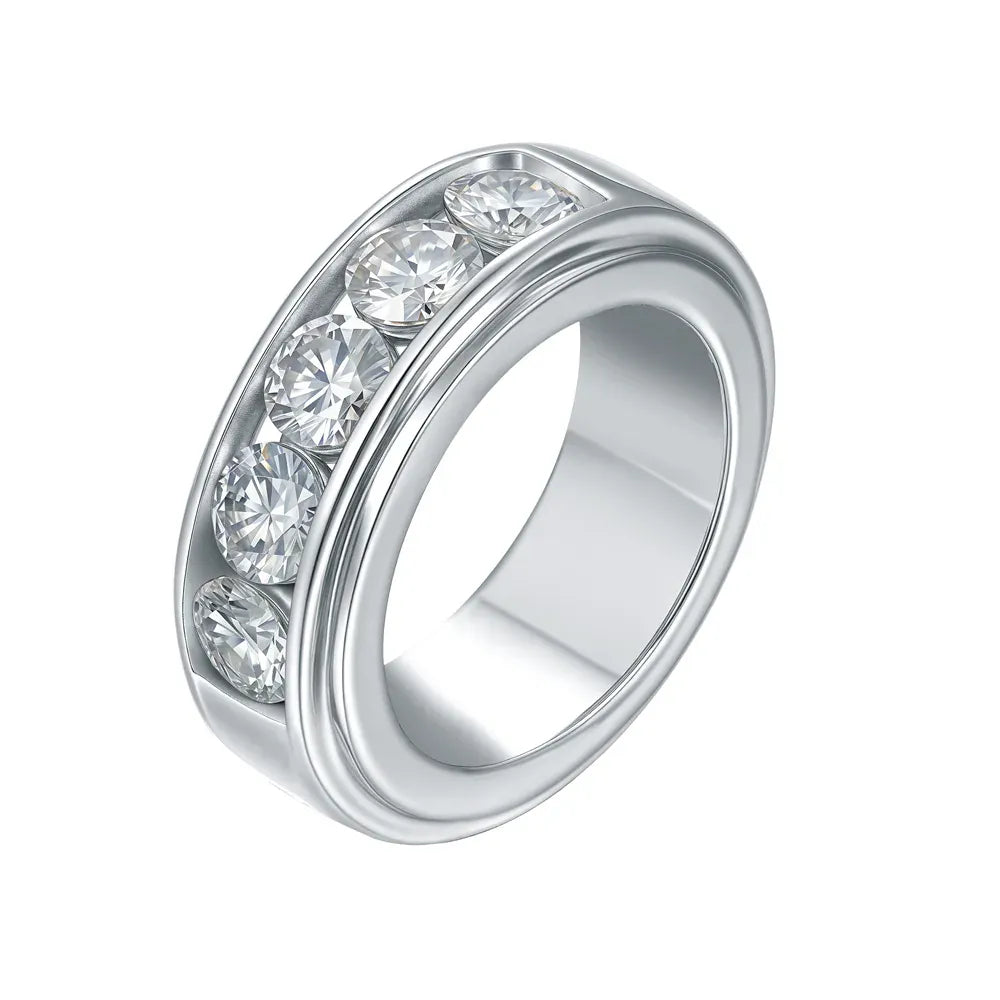 KissICON SY Brand Jewelry 925 Sterling Silver Ring D VVS Moissanite Diamond Wedding Rings for Women Men 18K Gold Plated Fine Jewelry