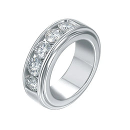 KissICON SY Brand Jewelry 925 Sterling Silver Ring D VVS Moissanite Diamond Wedding Rings for Women Men 18K Gold Plated Fine Jewelry