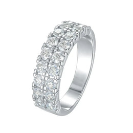 KissICON SY Brand Jewelry 925 Sterling Silver Ring D VVS Moissanite Diamond Wedding Rings for Women Men 18K Gold Plated Fine Jewelry