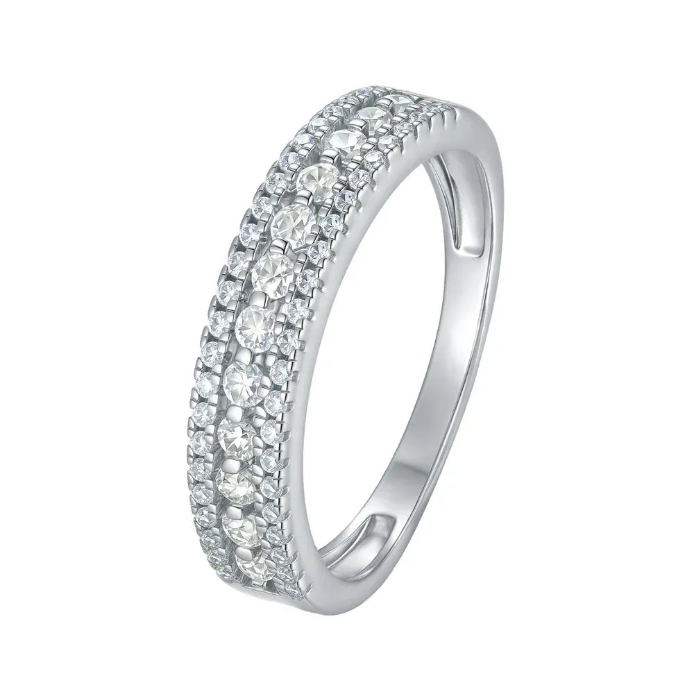 KissICON SY Brand Jewelry 925 Sterling Silver Ring D VVS Moissanite Diamond Wedding Rings for Women Men 18K Gold Plated Fine Jewelry