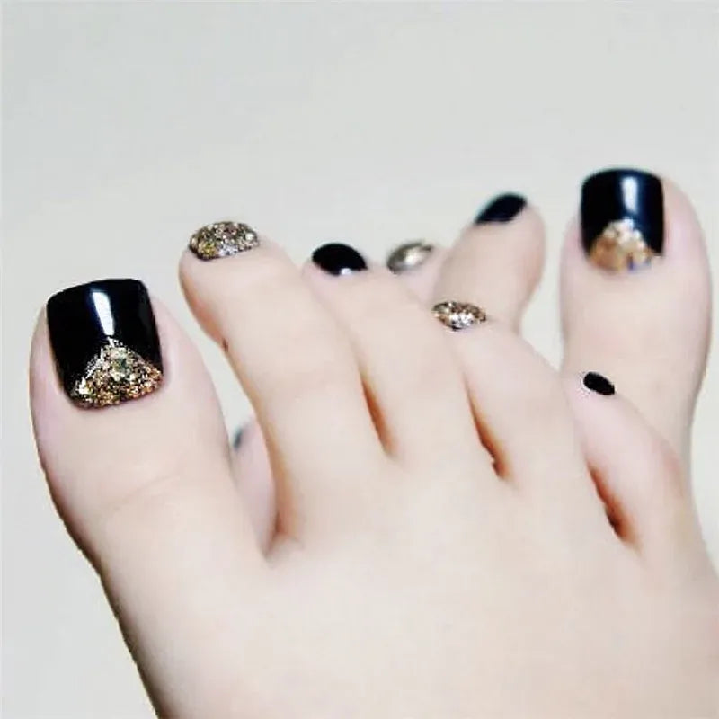 KissICON T 12 Press On Toenails 24pc Glue Included Full Cover