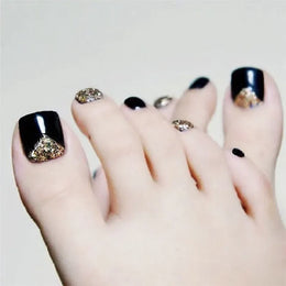 KissICON T 12 Press On Toenails 24pc Glue Included Full Cover