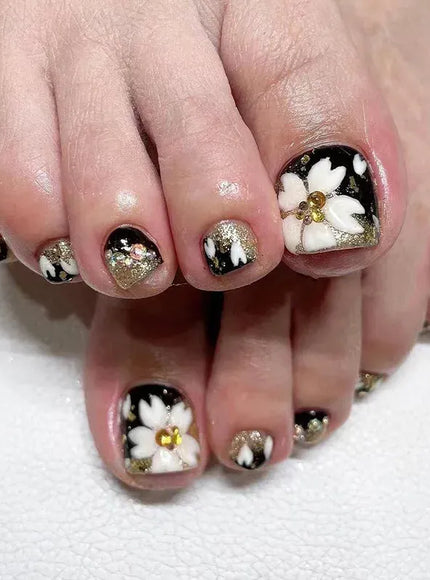 KissICON T 16 Press On Toenails 24pc Glue Included Full Cover