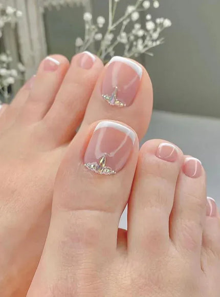 KissICON T 2 Press On Toenails 24pc Glue Included Full Cover