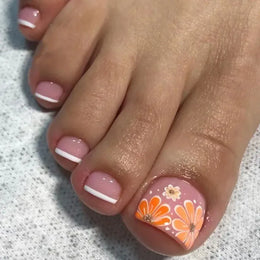 KissICON T 42 Press On Toenails 24pc Glue Included Full Cover