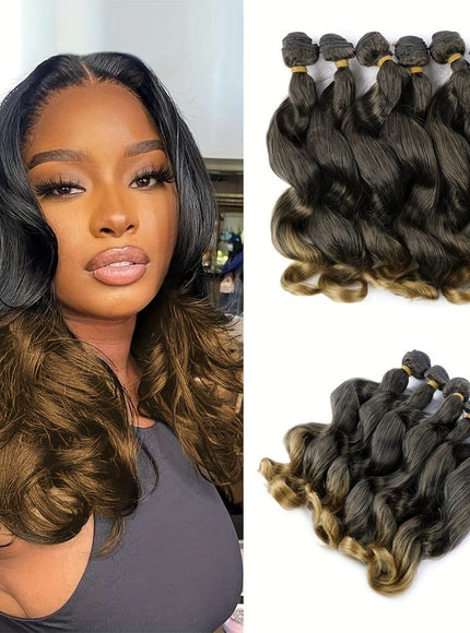 KissICON #T27 KissIcon Deep Wave 18In Synthetic Hair 6 Bundles
