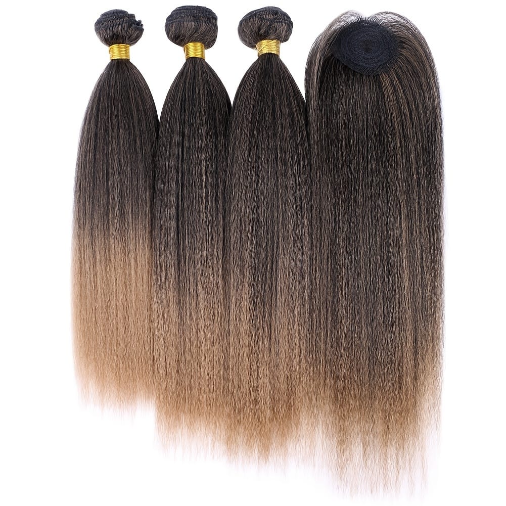 KissICON T27 KissIcon Yaki Straight Extensions Closure - Heat Resistant