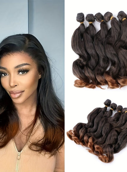 KissICON #T30 KissIcon Deep Wave 18In Synthetic Hair 6 Bundles