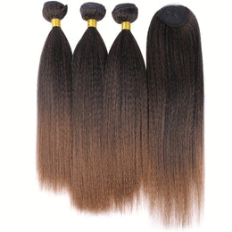 KissICON T30 Yaki Straight Hair Extensions With Closure - Heat