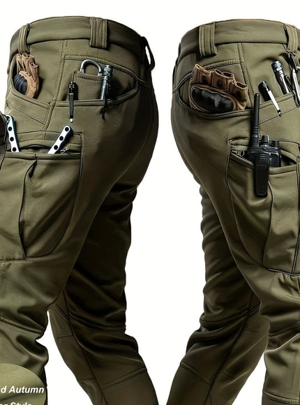 KissICON Tactical Green / UK 31 Stretch Tactical Cargo Pants Durable Comfort Everyday Workwear
