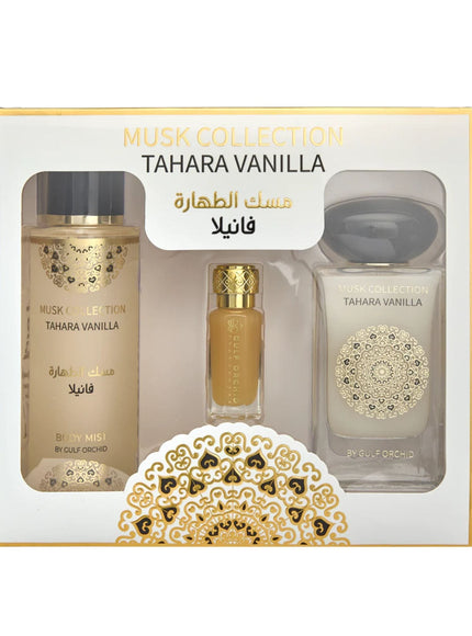 KissICON Tahara Vanilla 3pc gift set Gulf Orchid Musk Vanilla 3piece Unisex Arabian Fragrance Set