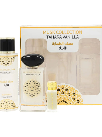 KissICON Tahara Vanilla 3pc gift set Gulf Orchid Musk Vanilla 3piece Unisex Arabian Fragrance Set