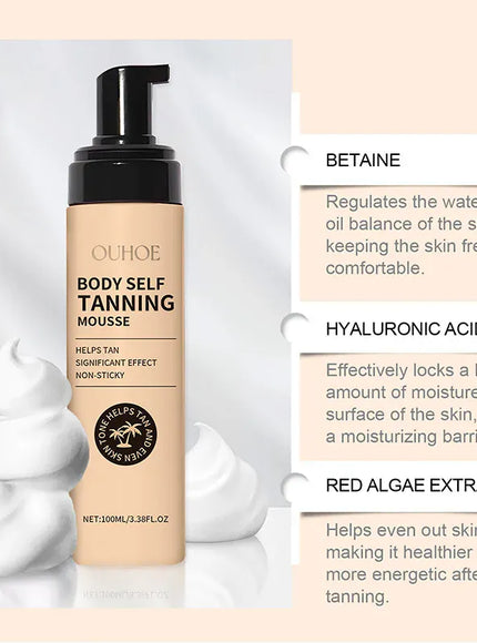 KissICON Tanning Body Mousse Self Tanner Bronze Glow Moisturizing