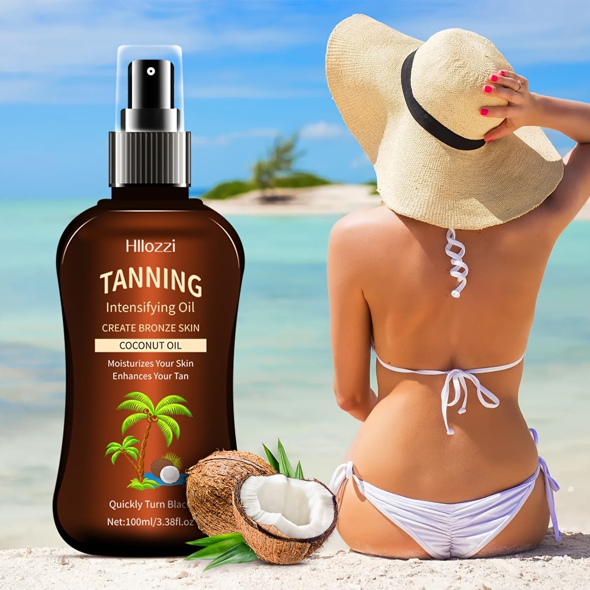 KissICON Tanning oil spray KissIcon Coconut Oil Body Tanning Oil - Deep
