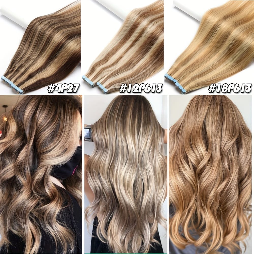 KissICON 💋 Tape In 100% Human Hair Extensions Weft