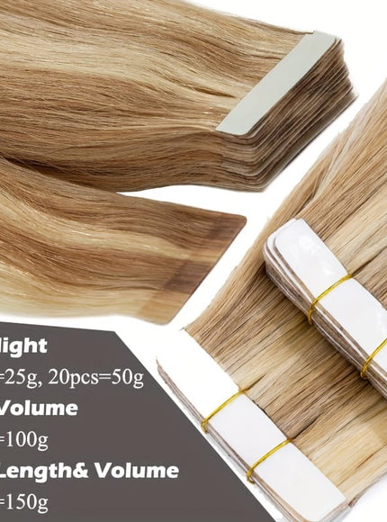 KissICON 💋 Tape In 100% Human Hair Extensions Weft