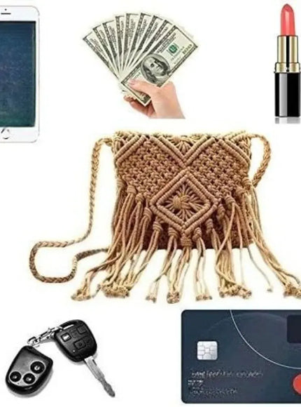 KissICON Tassel Crossbody – Hollow Solid Color