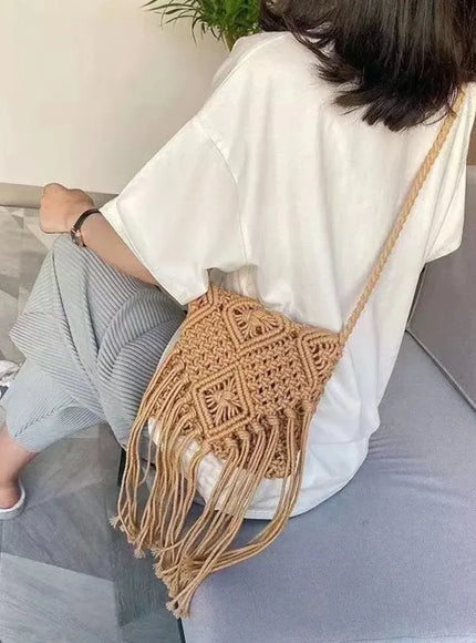 KissICON Tassel Crossbody – Hollow Solid Color