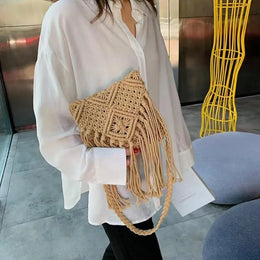 KissICON Tassel Crossbody – Hollow Solid Color