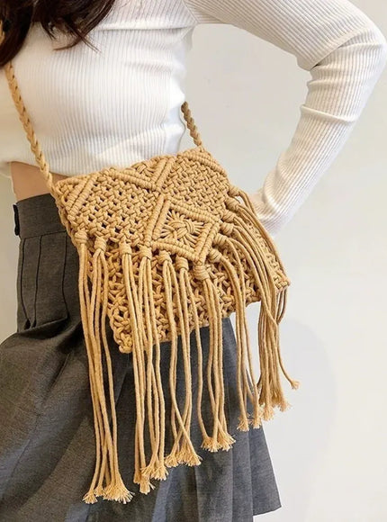 KissICON Tassel Crossbody – Hollow Solid Color