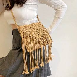 KissICON Tassel Crossbody – Hollow Solid Color