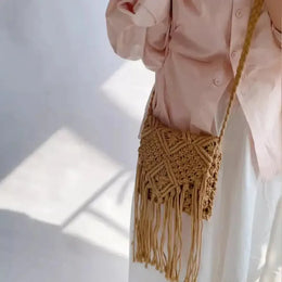 KissICON Tassel Crossbody – Hollow Solid Color