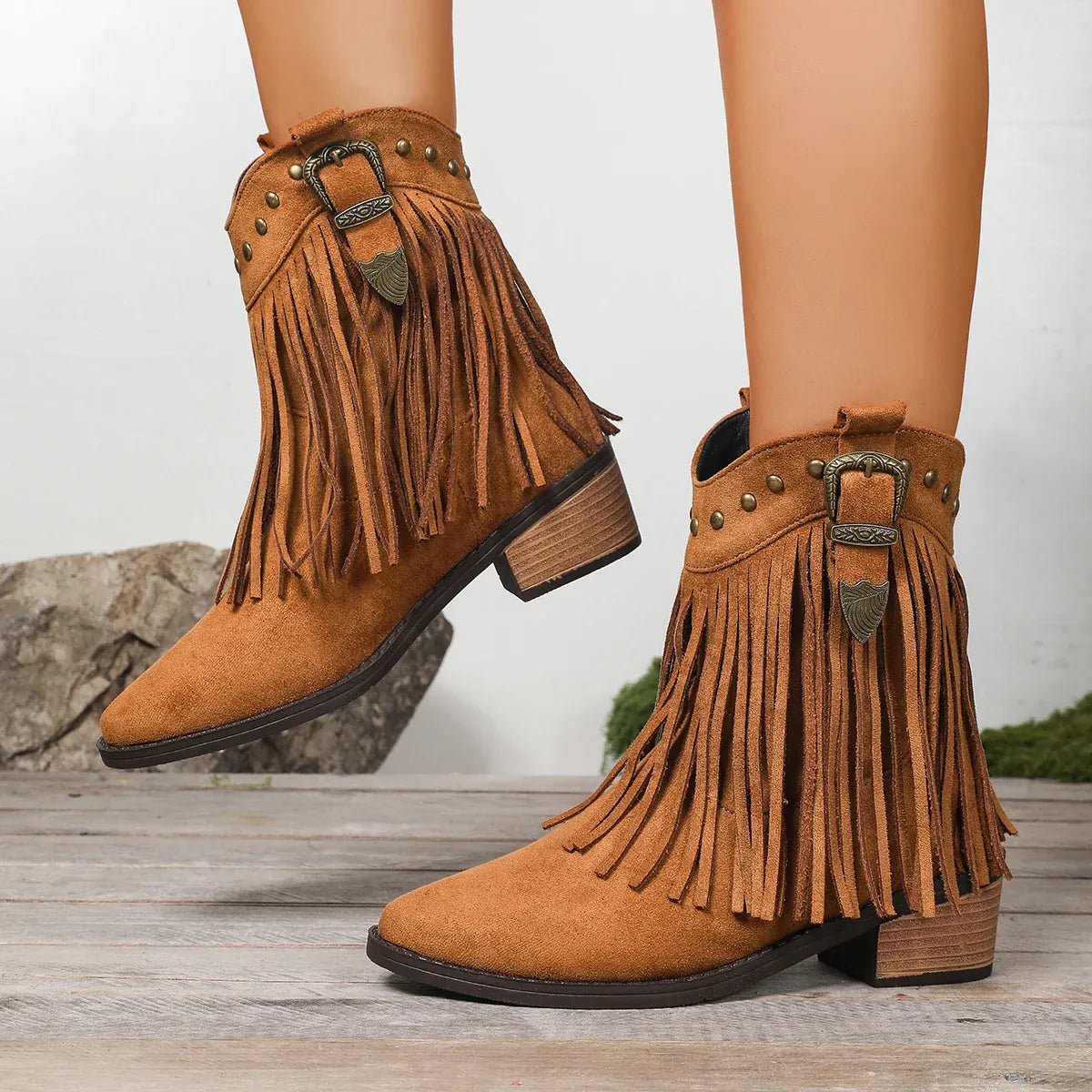 KissICON Tassel Decor High Heels Western Boots Women 2025
