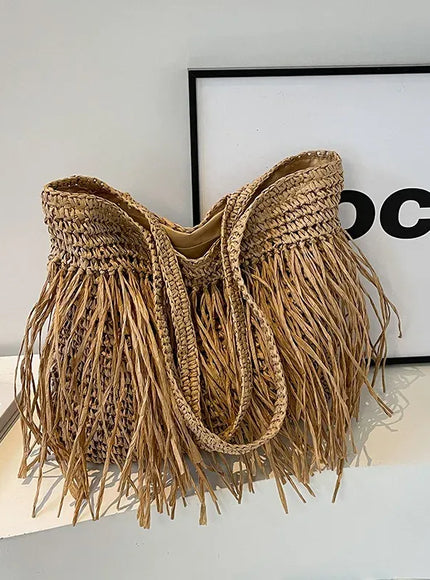 KissICON Tassel Hand-woven Holiday Shoulder Bag