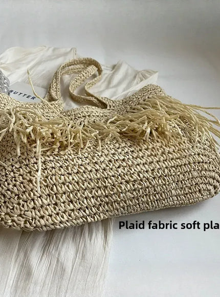 KissICON Tassel Hand-woven Holiday Shoulder Bag