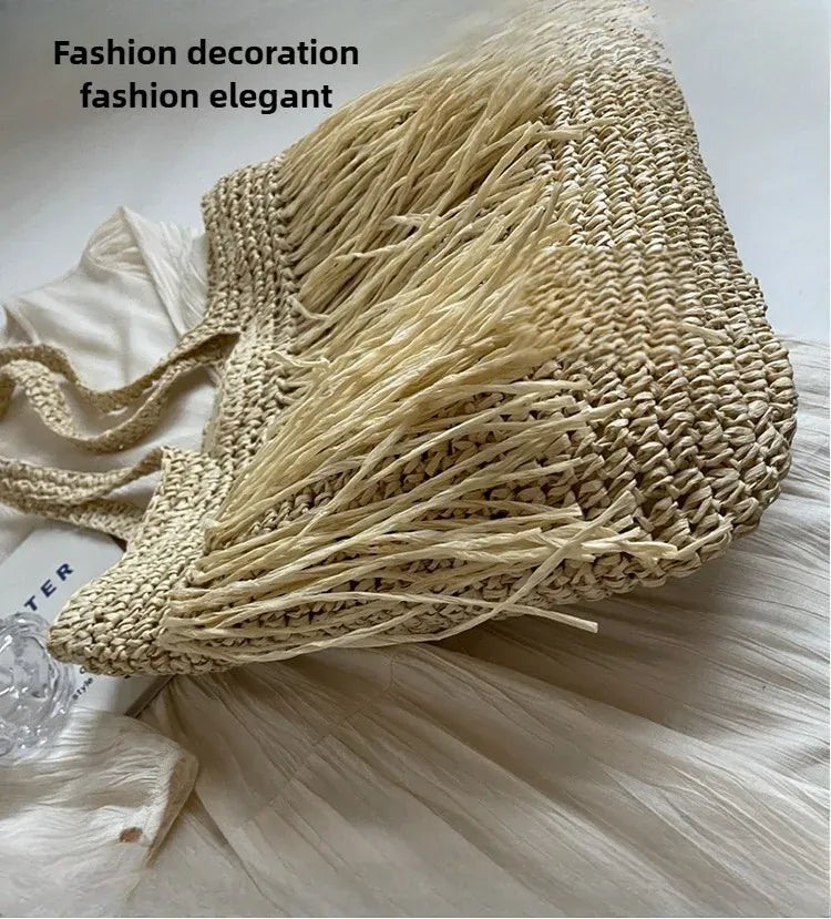 KissICON Tassel Hand-woven Holiday Shoulder Bag