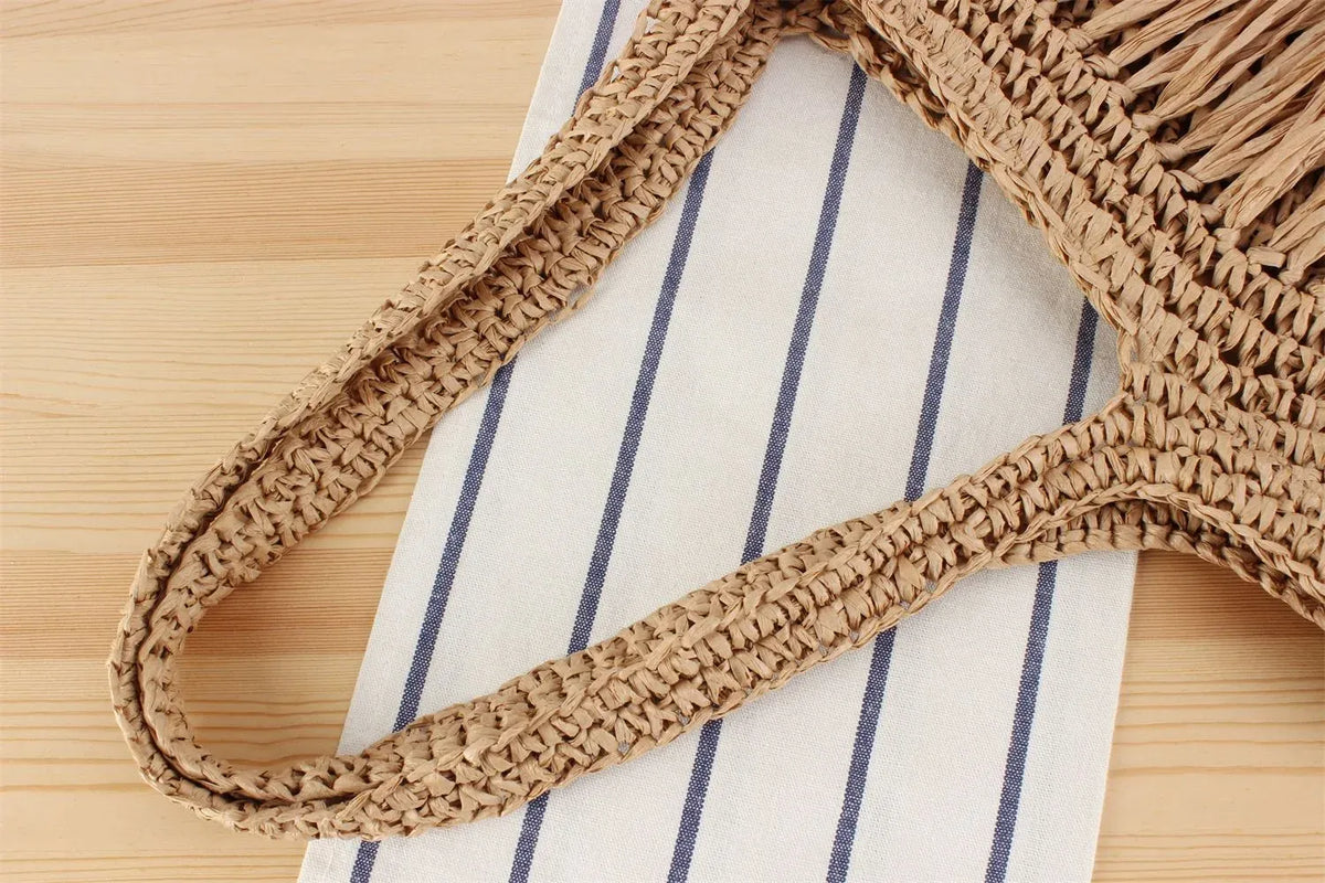 KissICON Tassel Hand-woven Holiday Shoulder Bag
