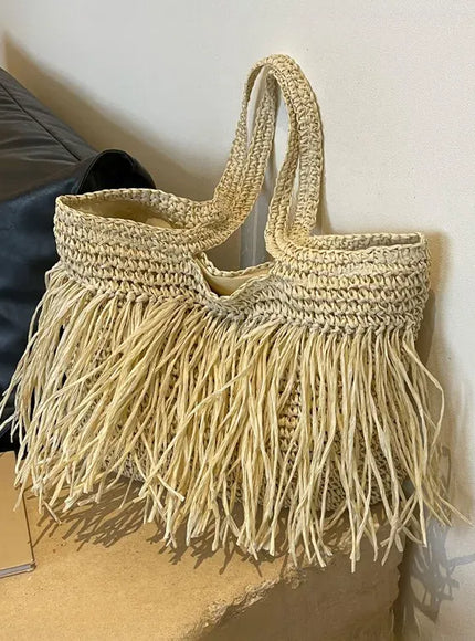 KissICON Tassel Hand-woven Holiday Shoulder Bag