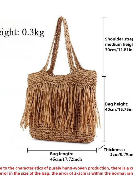 KissICON Tassel Hand-woven Holiday Shoulder Bag