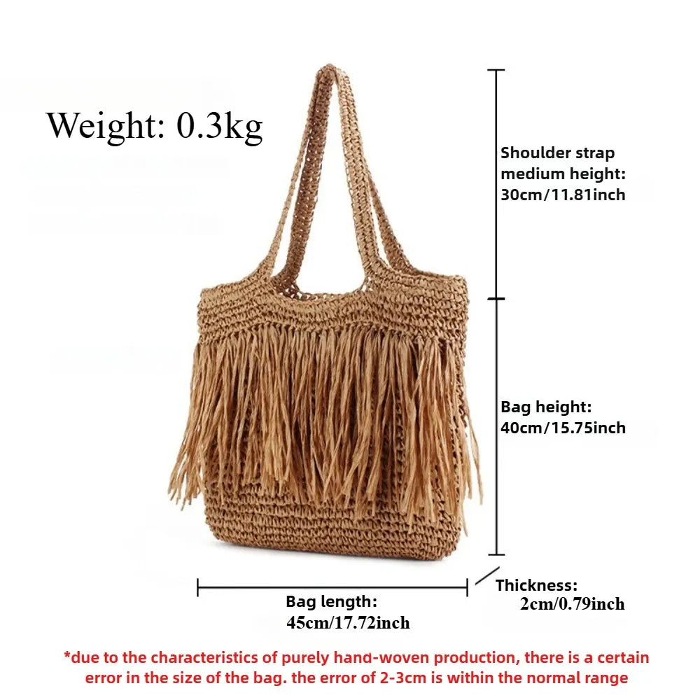 KissICON Tassel Hand-woven Holiday Shoulder Bag