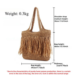 KissICON Tassel Hand-woven Holiday Shoulder Bag