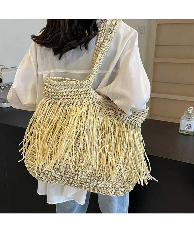 KissICON Tassel Hand-woven Holiday Shoulder Bag
