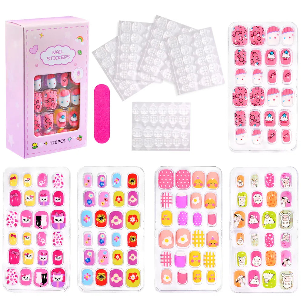 KissICON TD153-1 KissIcon Kids Cartoon Press On Nails Set 120pcs