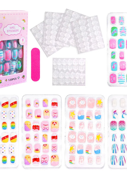 KissICON TD153-2 KissIcon Kids Cartoon Press On Nails Set 120pcs
