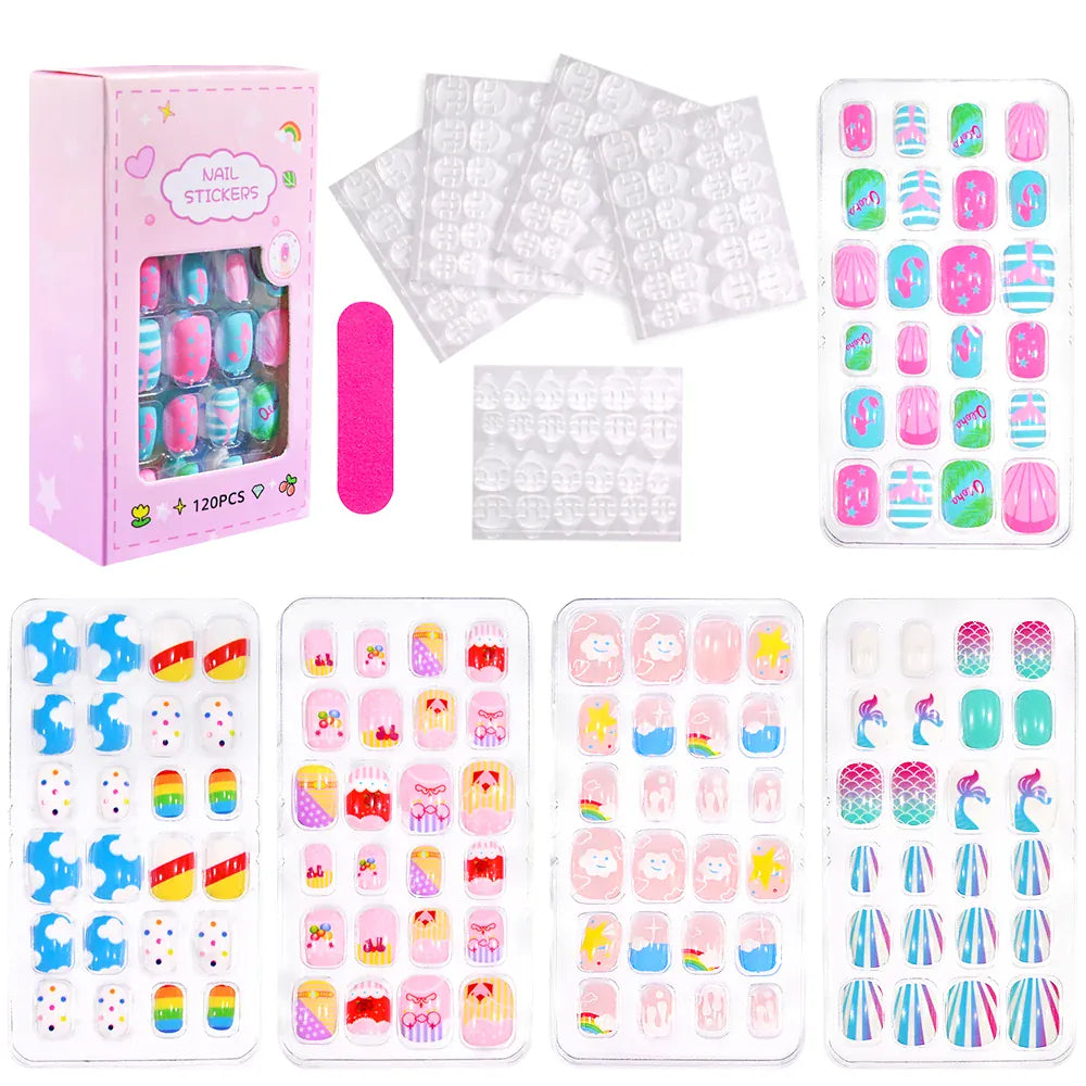 KissICON TD153-2 KissIcon Kids Cartoon Press On Nails Set 120pcs