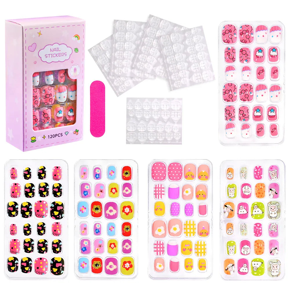 KissICON TD153-3 KissIcon Kids Cartoon Press On Nails Set 120pcs