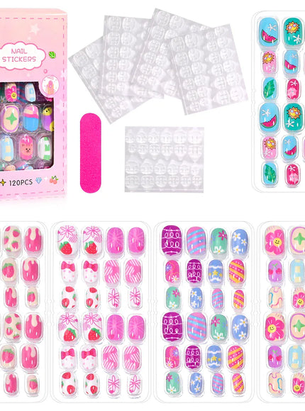 KissICON TD153-5 KissIcon Kids Cartoon Press On Nails Set 120pcs