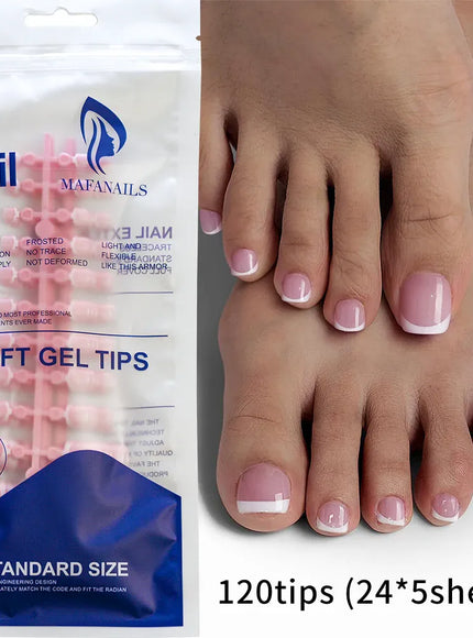 KissICON TD179-2 KissIcon False Toe Nails - French Nude Pink
