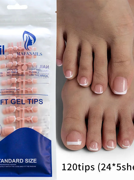 KissICON TD179-3 KissIcon False Toe Nails - French Nude Pink