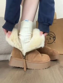 KissICON Thick cotton boots with added fleece, 2024 new