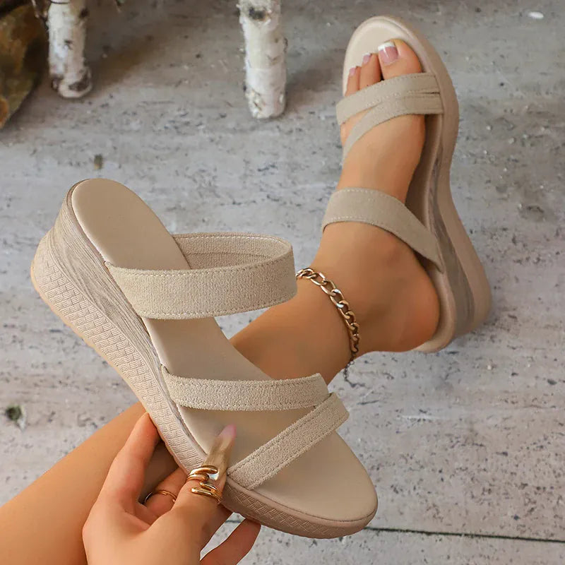 KissICON Thick Sole Chunky Platform Slippers for Women Summer