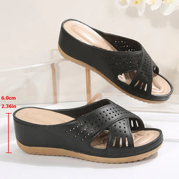 KissICON Thick Sole Non Slip Beach Slippers Women Cross
